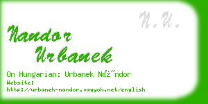 nandor urbanek business card